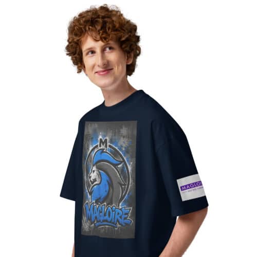 T-shirt Lion Bleu oversize